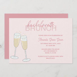 Champagne Bachelorette Brunch Einladung