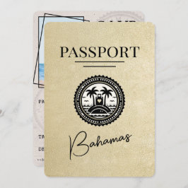 Champagne Bahamas Passport Save the Date