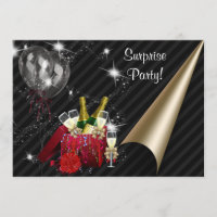 Champagne Balloons Black Surprise Geburtstagsparty