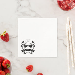 Champagne Birthday Bow Serviette