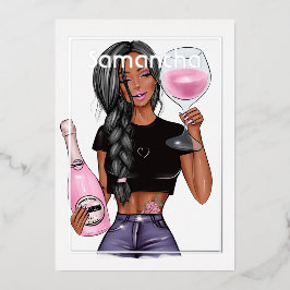 Champagne Birthday Party Foil Einladung