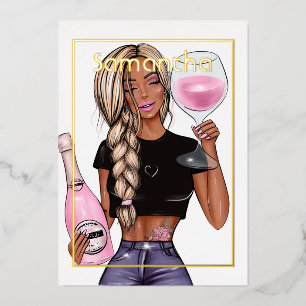 Champagne Birthday Party Foil Einladung