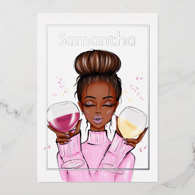 Champagne Birthday Party Foil Einladung (Vorderseite)