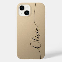Champagne Black Elegant Calligrafy Script Name