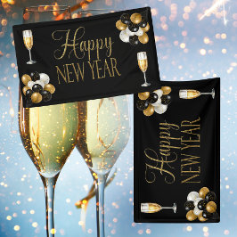 Champagne Black & Gold Silvester Party Banner