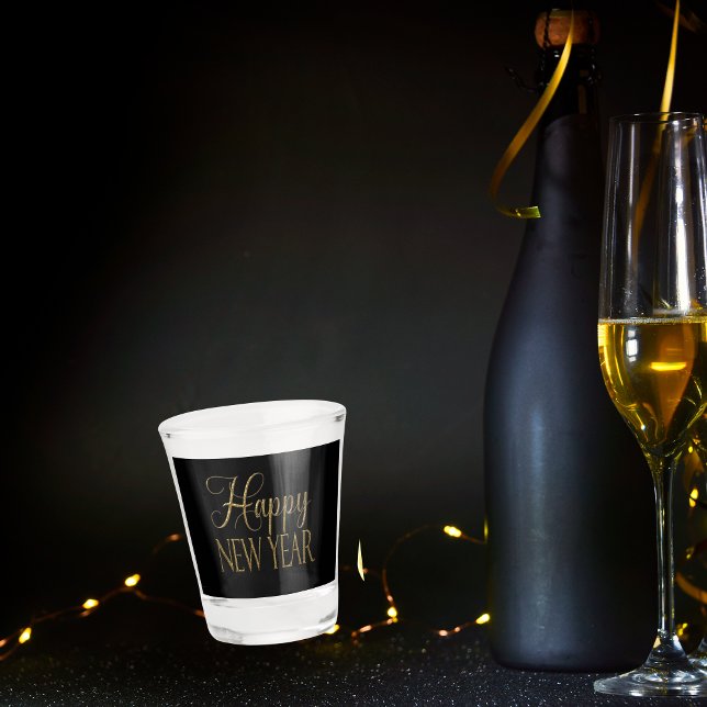 Champagne Black & Gold Silvester Party Schnapsglas (Toast to the New Year with our cute shot glass!)