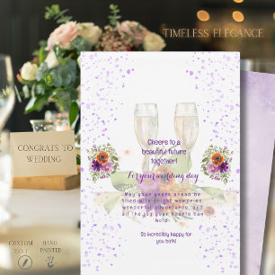 Champagne-Blumen-Hochzeits-Gratulierungskarte Feiertagskarte