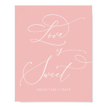 Champagne Blush Brautparty Liebe ist Sweet Sign