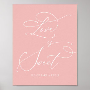 Champagne Blush Brautparty Liebe ist Sweet Sign Poster