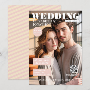 Champagne & Blush Magazin Hochzeitsfoto Einladung
