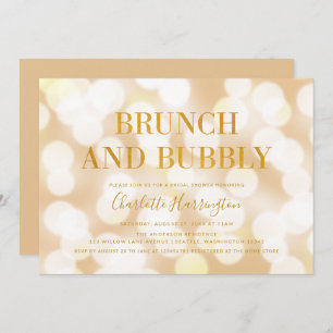 Champagne Bokeh Brunch und Bubbly Brautparty Einladung
