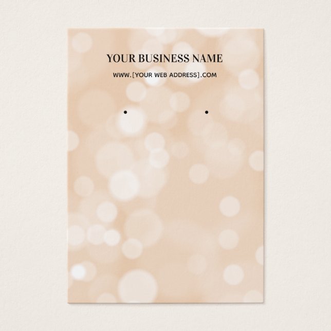Champagne Bokeh Earring Display Card (Vorderseite)