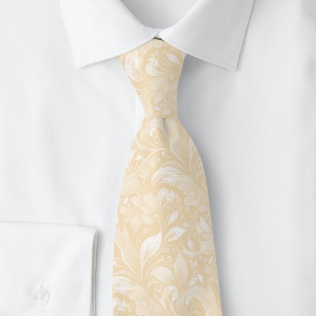 Champagne Botanical Batik Krawatte (Von Creator hochgeladen)