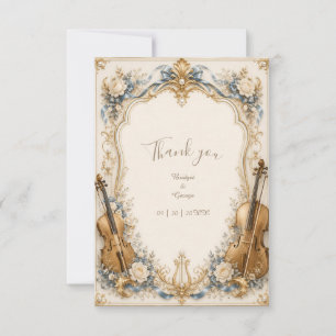 Champagne Botanische metallische Welle Hochzeit Dankeskarte