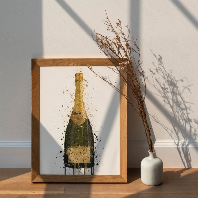 Champagne Bottle Wall Art Print 'Fool's Gold'  Poster (Von Creator hochgeladen)