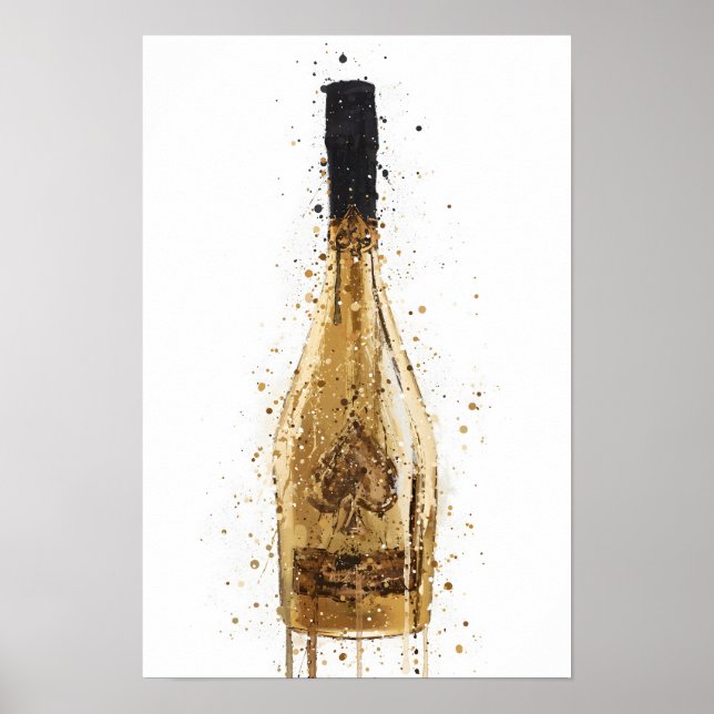 Champagne Bottle Wall Art Print 'Midas' Poster (Vorne)