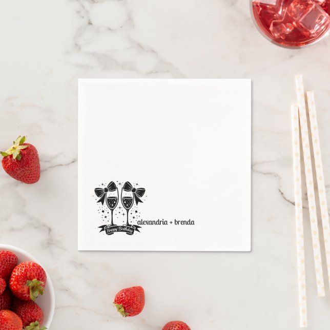 Champagne Bow Serviette (Beispiel)