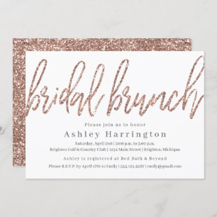 Champagne Bridal Brunch Einladung mit Glitzer
