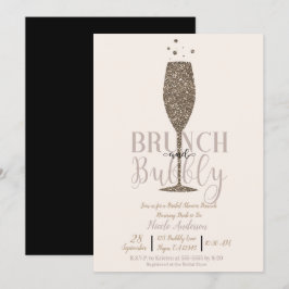 Champagne Brunch Bubbly Gold Brautparty Brunch Einladung