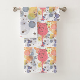 Champagne Bubbles Badhandtuch Set