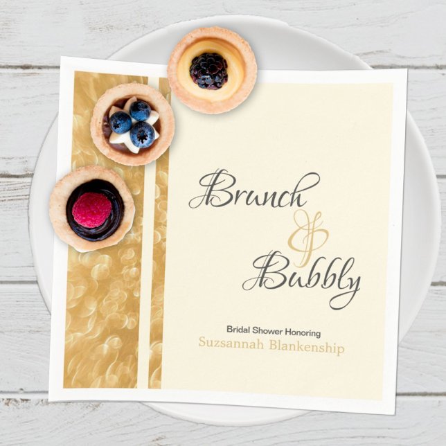 Champagne Bubbles Brunch Bubbly Brautparty Serviette (Von Creator hochgeladen)