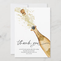 Champagne Bubbly Birthday Danke Karte