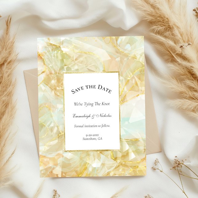 Champagne Burst Crystal Save the Date Postkarte (Von Creator hochgeladen)