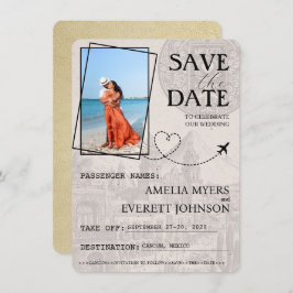 Champagne Cancun Passport Save the Date