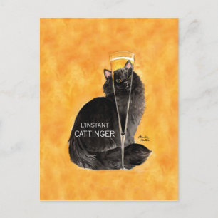 Champagne Cat Postkarte