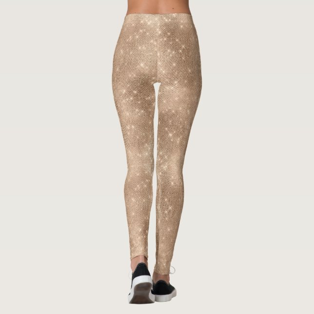 Champagne Champagne Gold Sparkle Glitz Weihnachten Leggings (Rückseite)