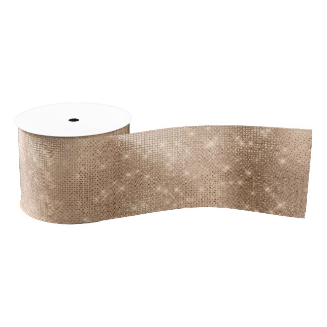 Champagne Champagne Gold Sparkle Glitz Weihnachten Ripsband (Spule)