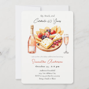 Champagne & Charcuterie 60. Geburtstags-Sip, Snack Einladung
