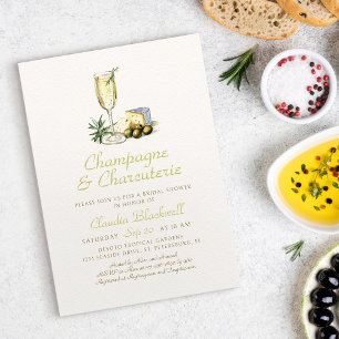 Champagne Charcuterie Bridal Dusche Einladung