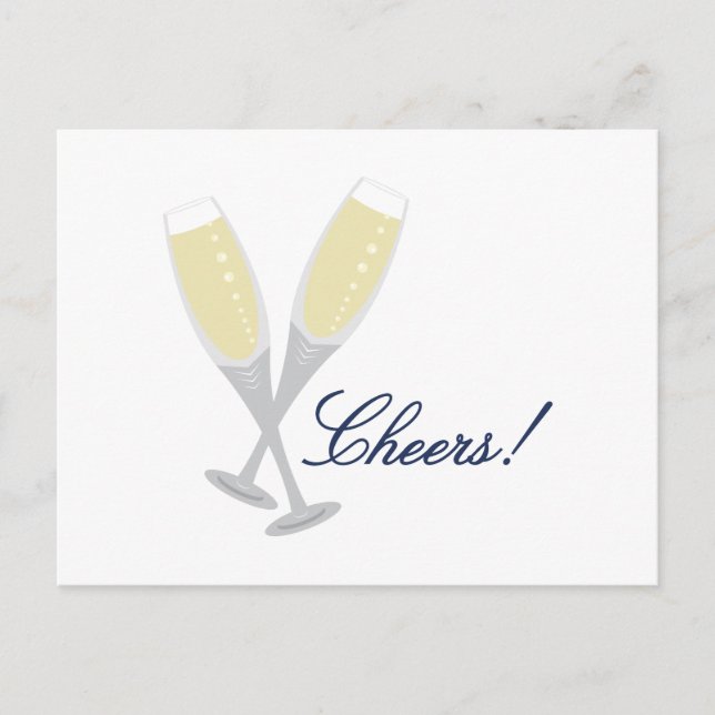 Champagne Cheers Postkarte (Vorderseite)