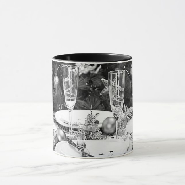 ***CHAMPAGNE** CHRISTMAS & NEUJÄHRIGE TASSE SCHWAR (Zentrum)