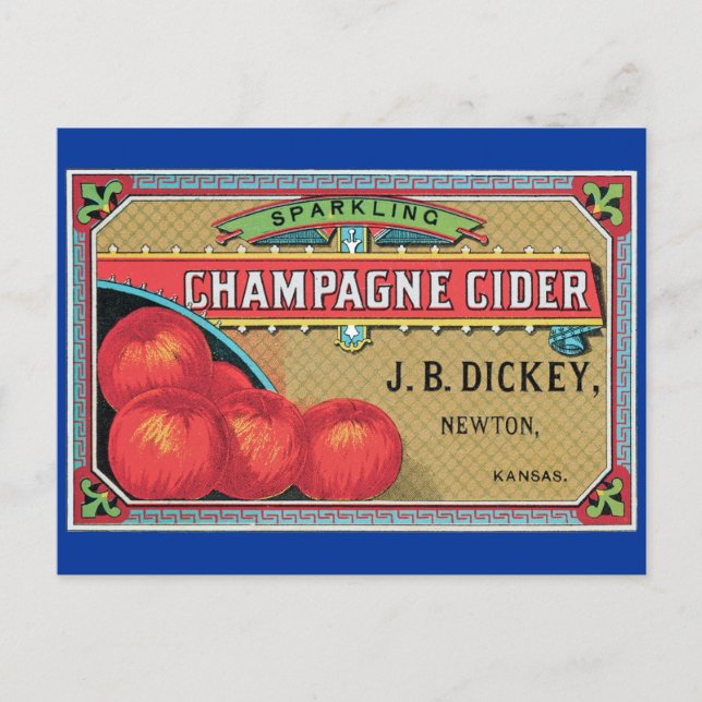 Champagne Cider Vintag Apple Crate Postkarte (Vorderseite)