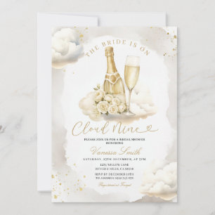 Champagne Cloud Nine Brautparty-Einladung Einladung