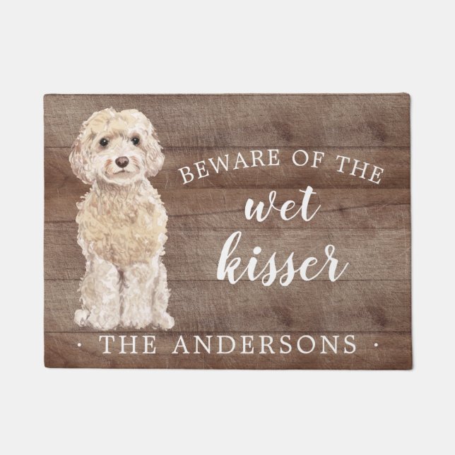 Champagne Cockapoo Dog Personalisiert Dog Mat Fußmatte (Vorderseite)