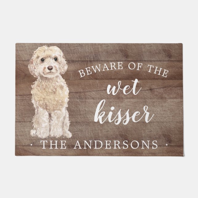 Champagne Cockapoo Dog Personalisiert Dog Mat Fußmatte (Vorderseite)