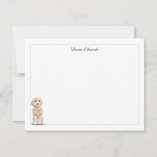 Champagne Cockapoo Grau Border Personalisiert Mitteilungskarte