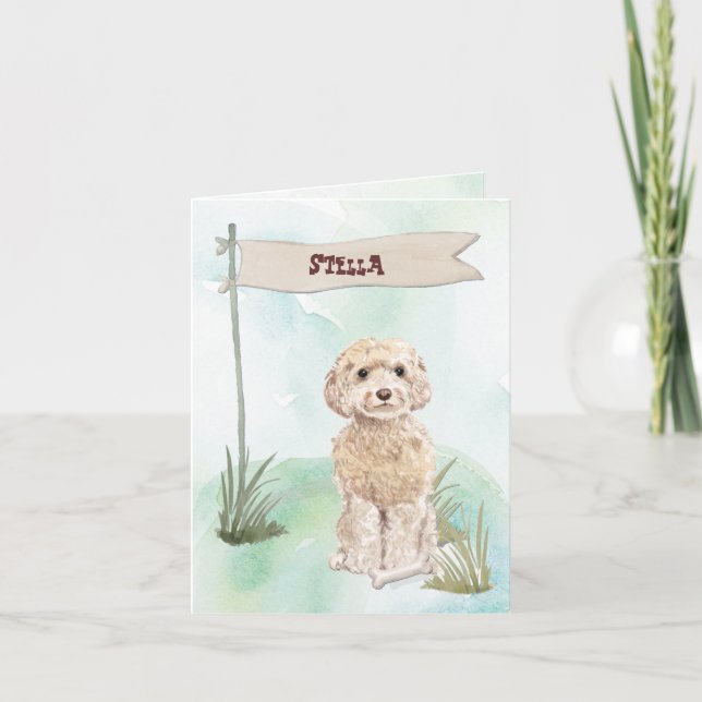 Champagne Cockapoo Herzlichen Glückwunsch zum neue (Vorderseite)