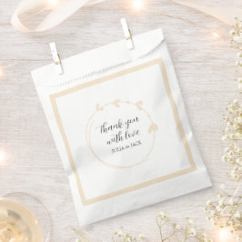 Champagne Color Simple Heart Wreath Wedding Geschenktütchen