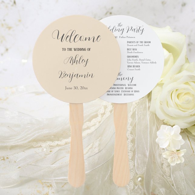 Champagne Color Simple Wedding Fächer (In Situ Wedding)