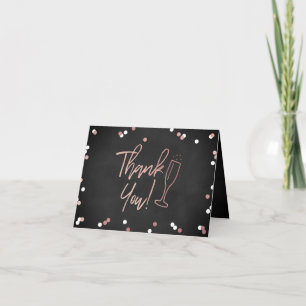 Champagne Confetti Wedding Dankeskarte