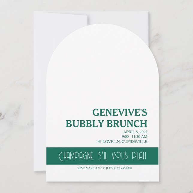 Champagne Coquette Einladung (Vorderseite)