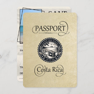Champagne Costa Rica Passport Save The Date