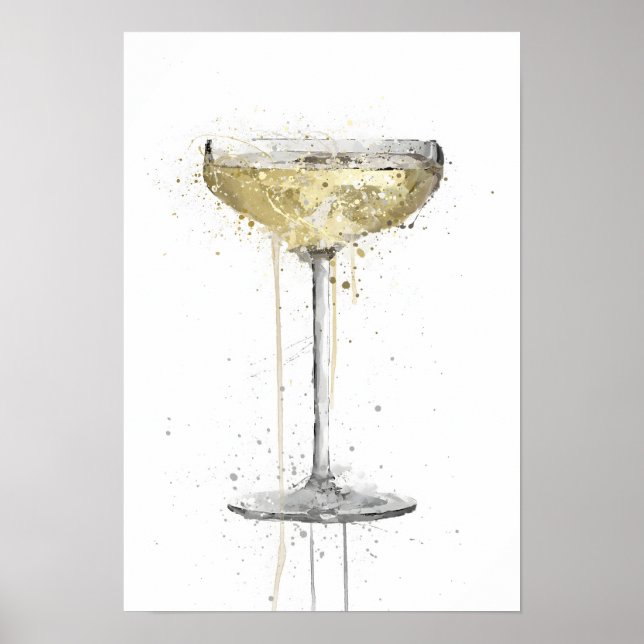 Champagne Coupe Cocktail Poster (Vorne)