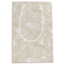 Champagne Cream Sand Glitter Birthday Mittlere Geschenktüte