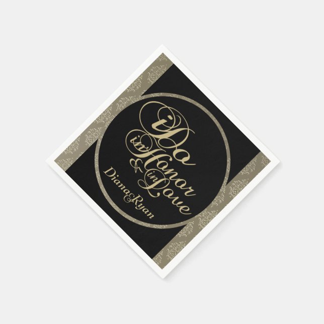 Champagne Damask Party Napkins Serviette (Ecke)