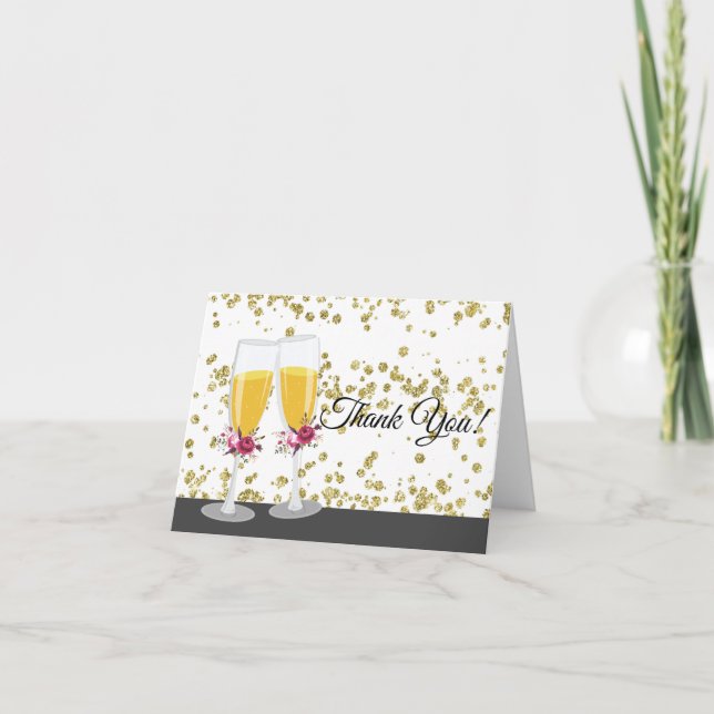 Champagne Dankeschön Karte (Vorderseite)